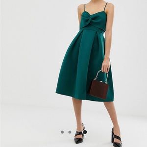 ASOS Petite Cami Bow Crop Top Prom MIDI Dress